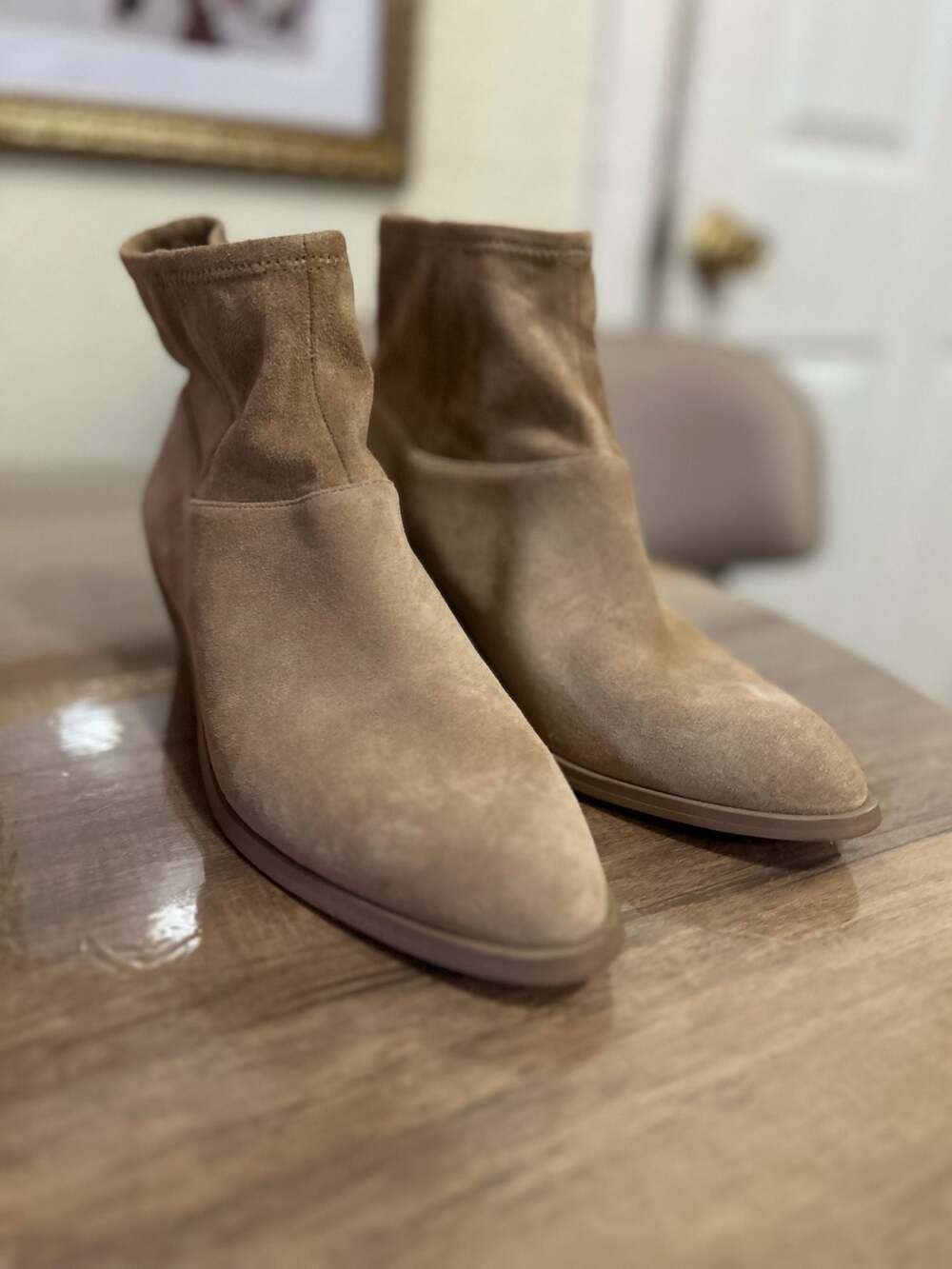 Sole Society Tan Suede Ankle Boots Size 8.5 - Picture 4 of 5